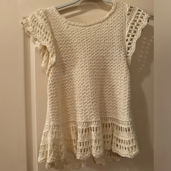 Anthropologie Flutter-Sleeve Sweater Top - Picture 3 of 7
